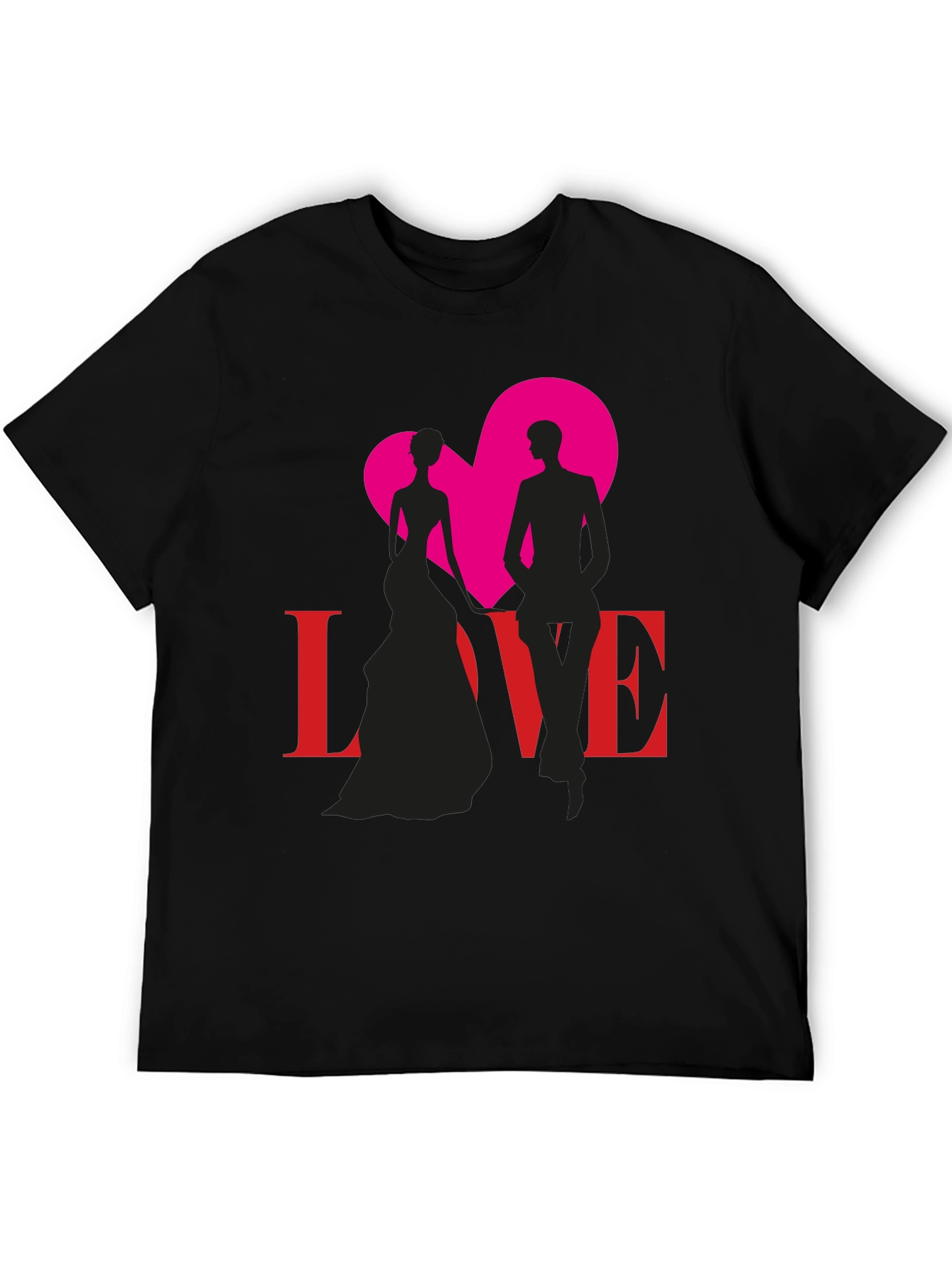 Love Silhouette Graphic Tee - Stylish Couple Design