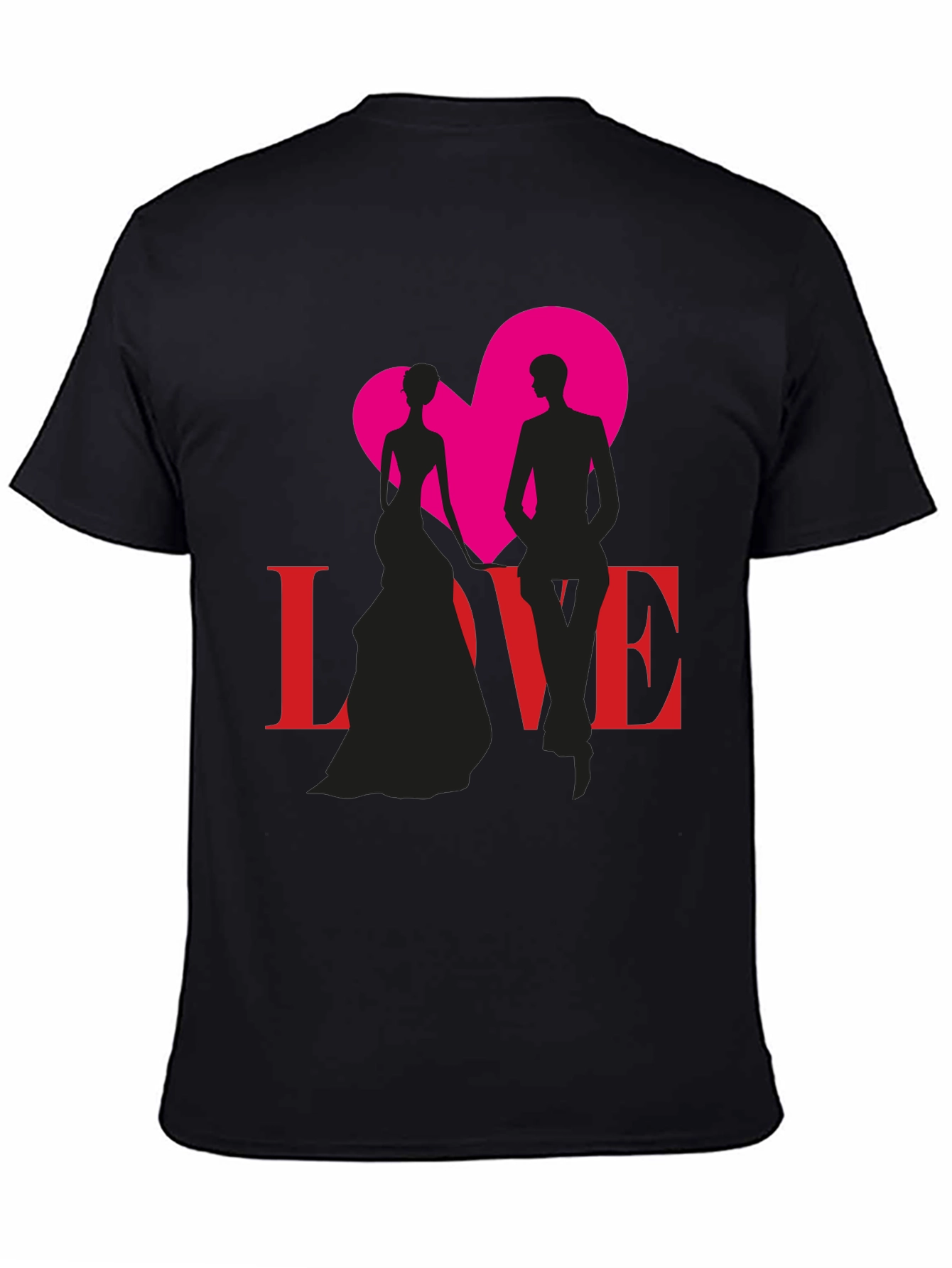 Love Silhouette Graphic Tee - Stylish Couple Design