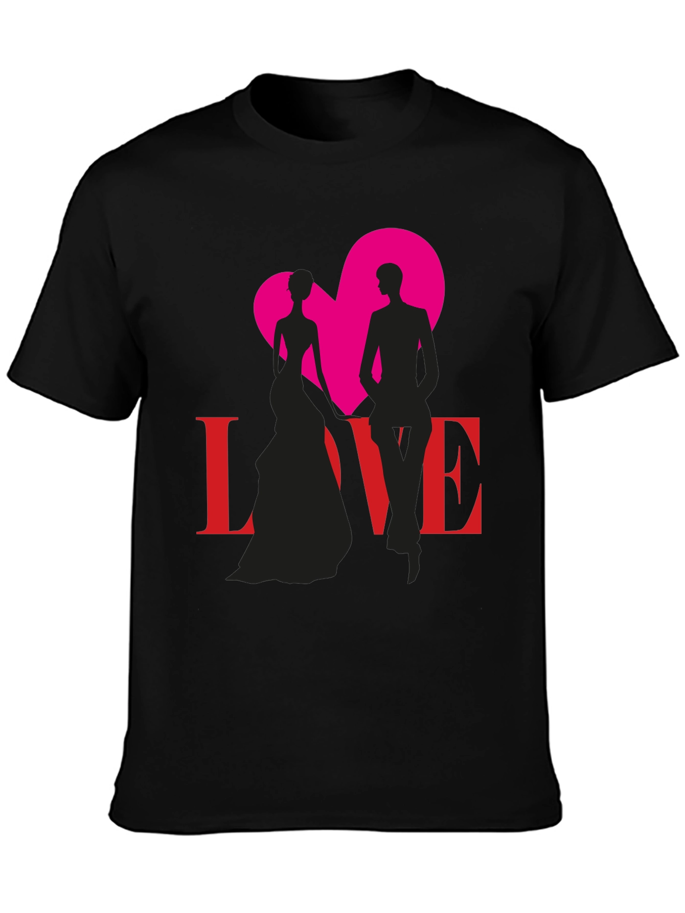 Love Silhouette Graphic Tee - Stylish Couple Design