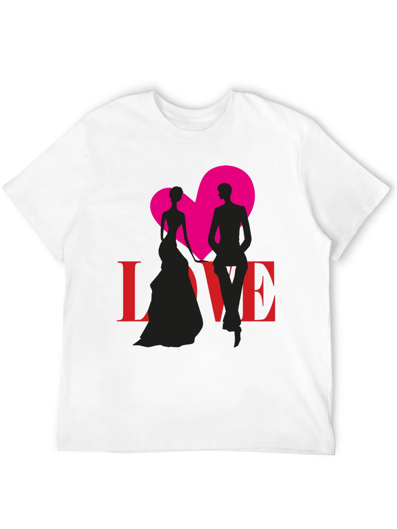 Love Silhouette Graphic Tee - Stylish Couple Design