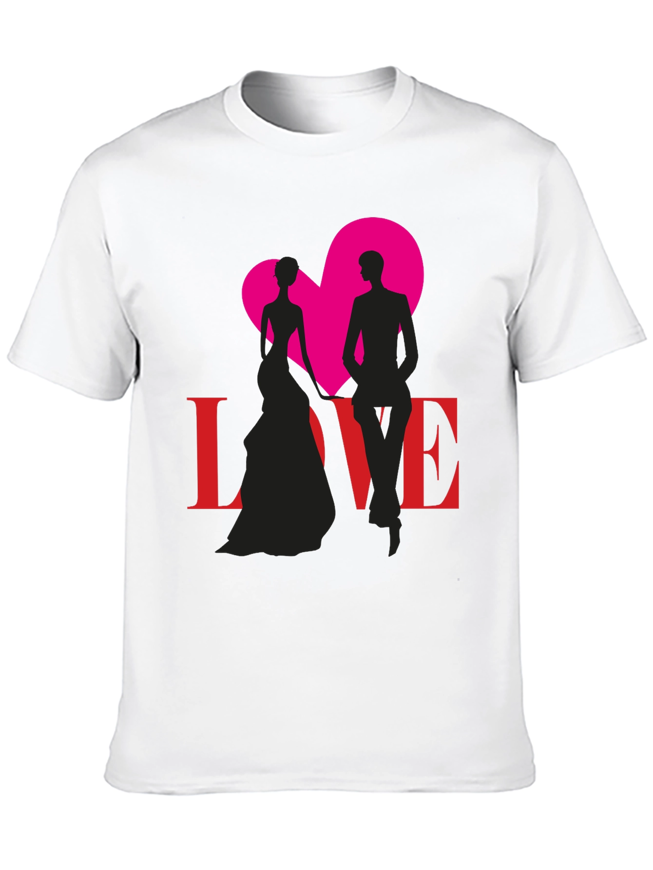 Love Silhouette Graphic Tee - Stylish Couple Design