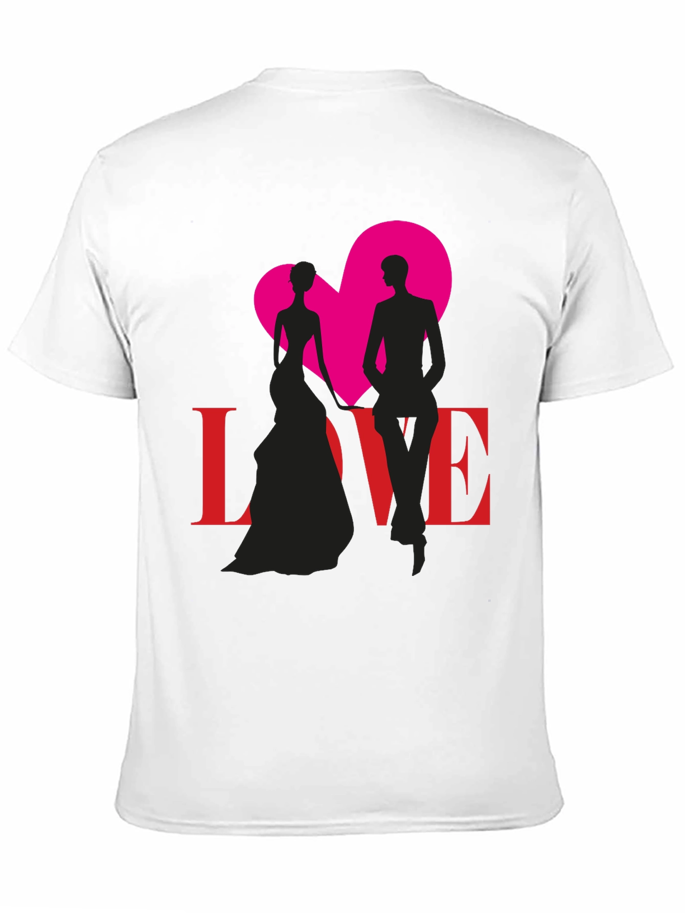 Love Silhouette Graphic Tee - Stylish Couple Design