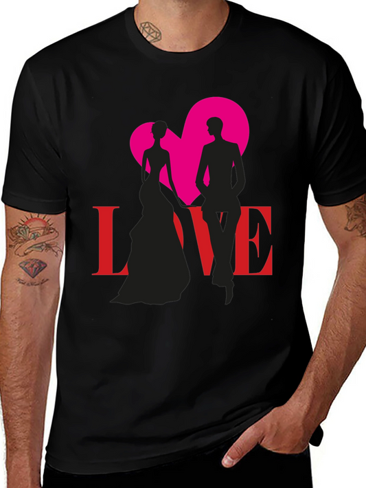 Love Silhouette Graphic Tee - Stylish Couple Design