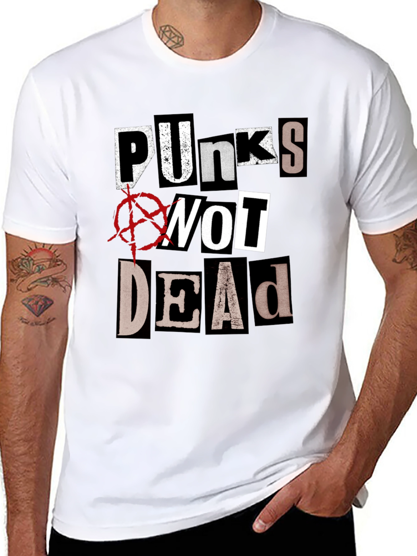 Punks Not Dead Graphic Tee - Black Cotton