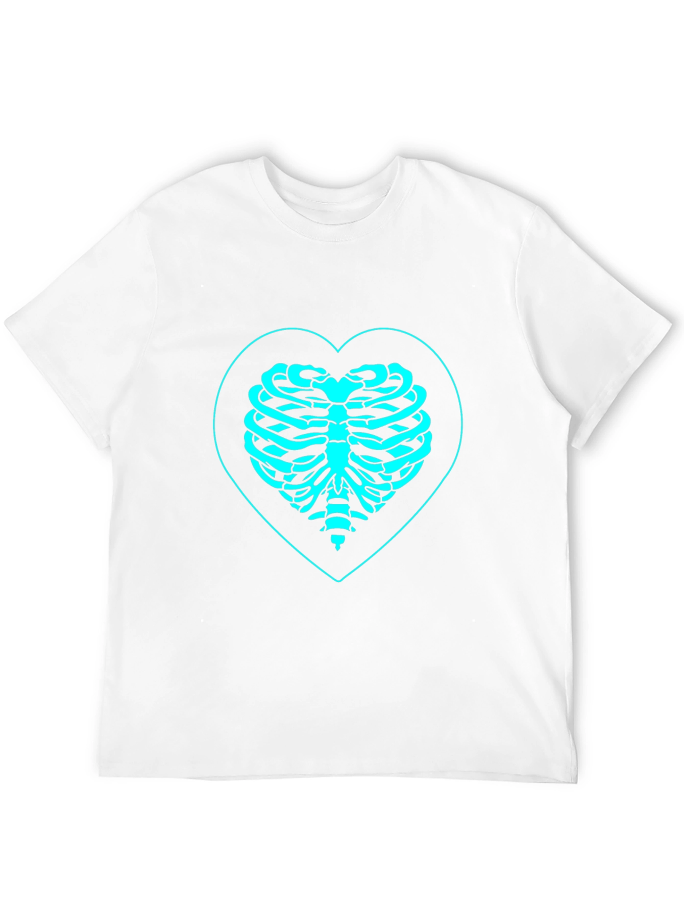 Heart Ribcage Graphic Tee - Black Cotton T-Shirt