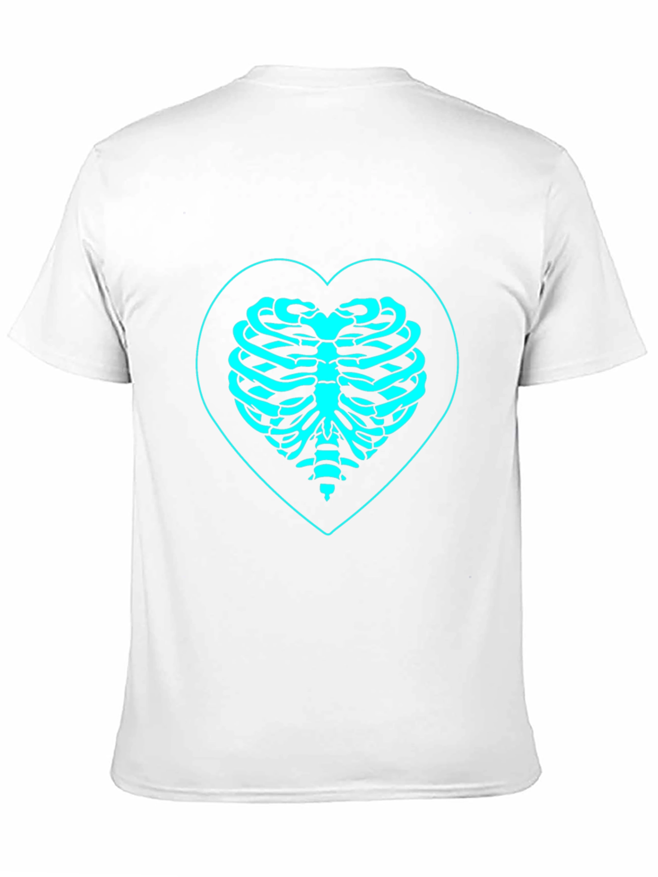 Heart Ribcage Graphic Tee - Black Cotton T-Shirt