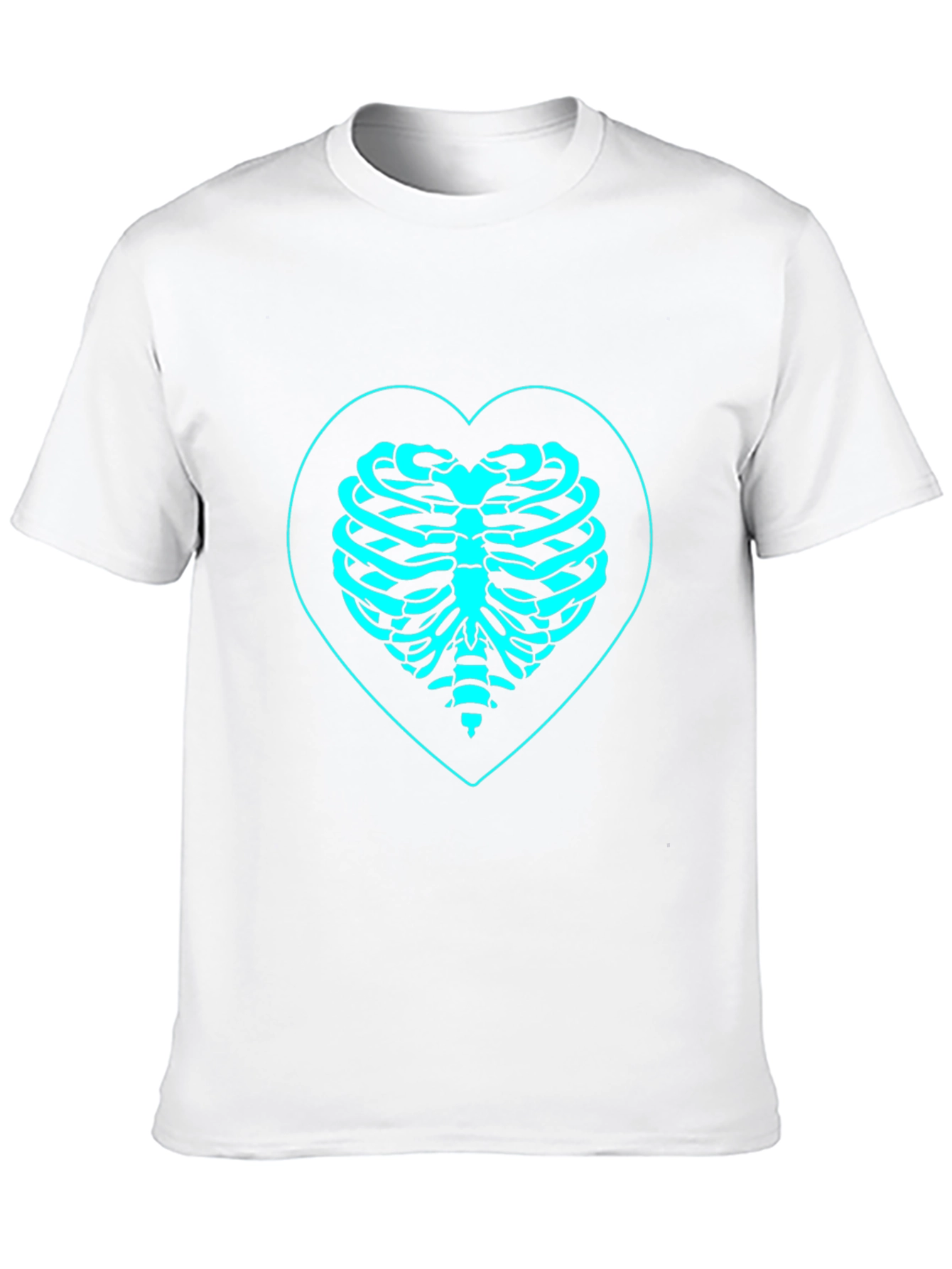 Heart Ribcage Graphic Tee - Black Cotton T-Shirt