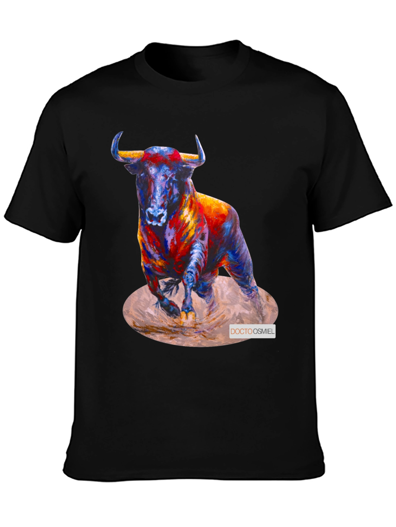 Bold Bull Graphic Tee - Vivid Animal Print