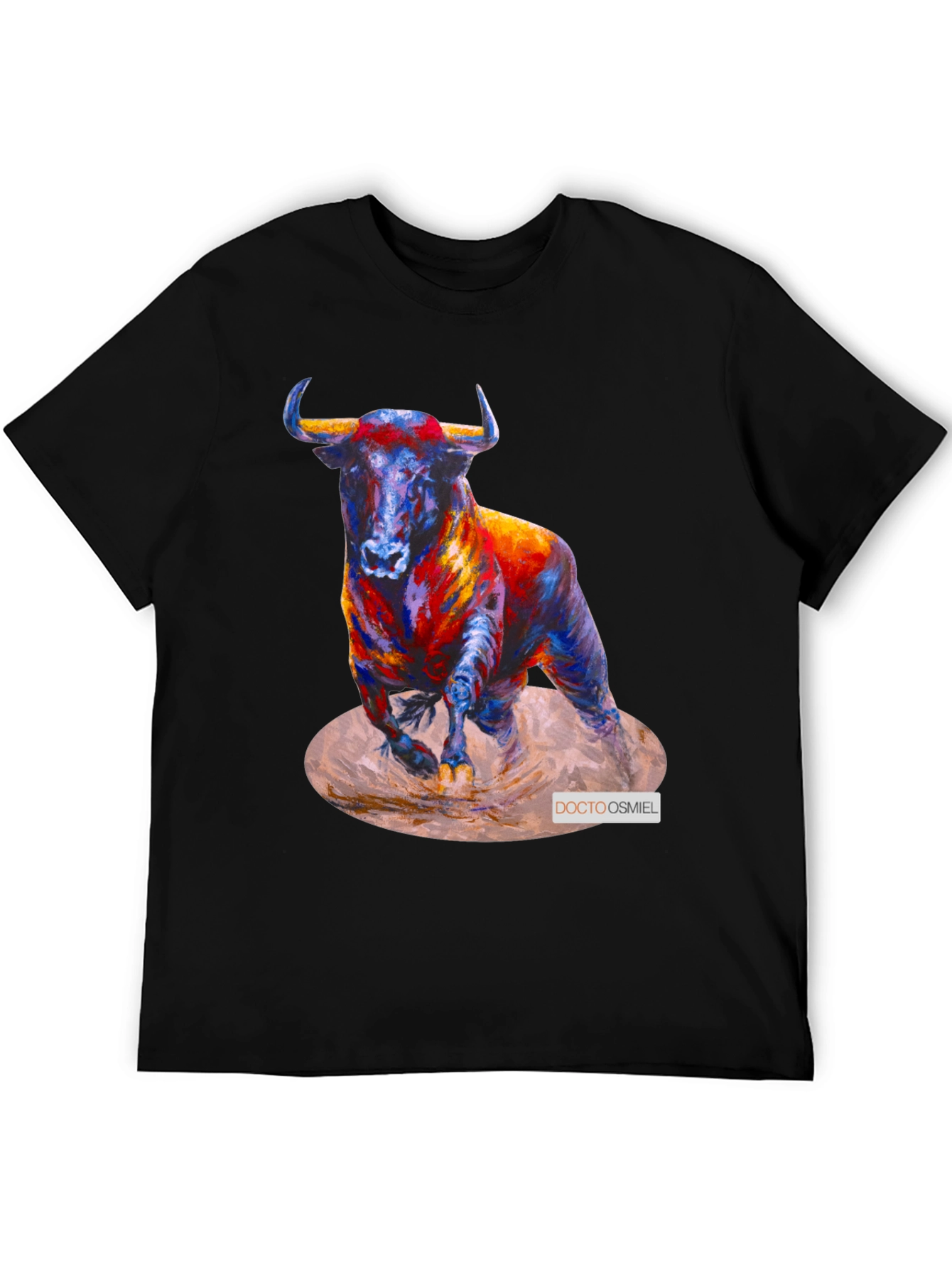 Bold Bull Graphic Tee - Vivid Animal Print
