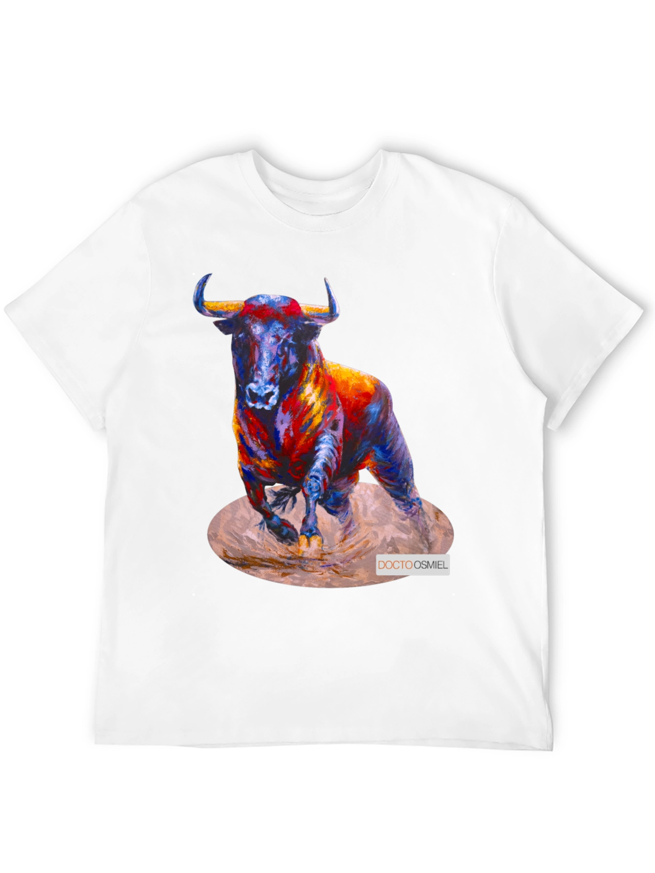 Bold Bull Graphic Tee - Vivid Animal Print