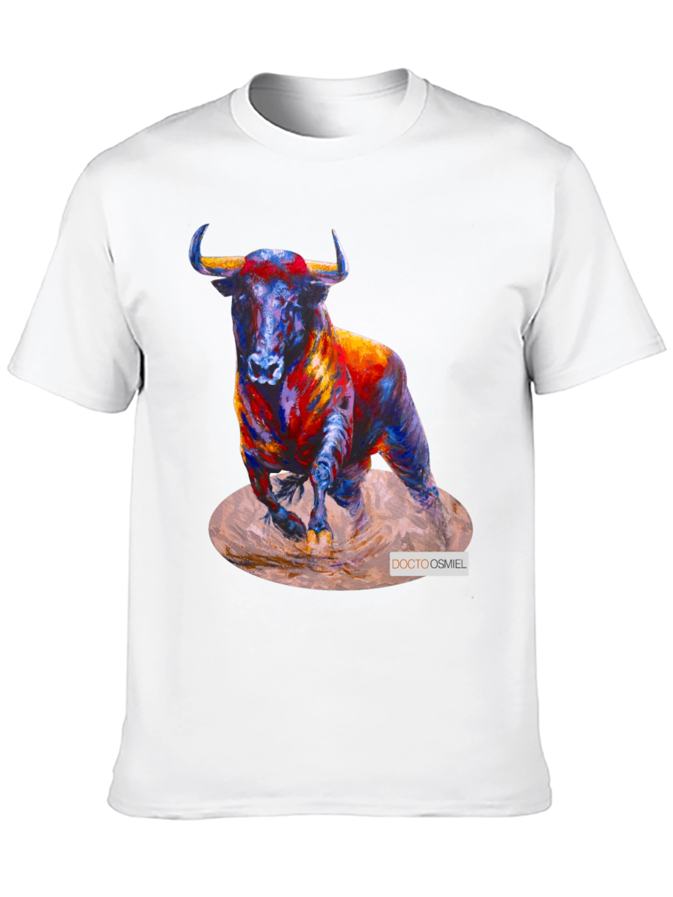 Bold Bull Graphic Tee - Vivid Animal Print