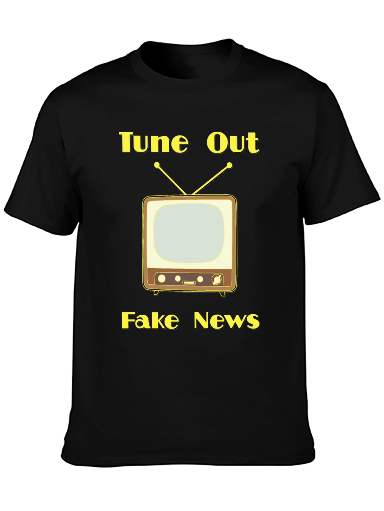 Tune Out Fake News Graphic Tee - Black