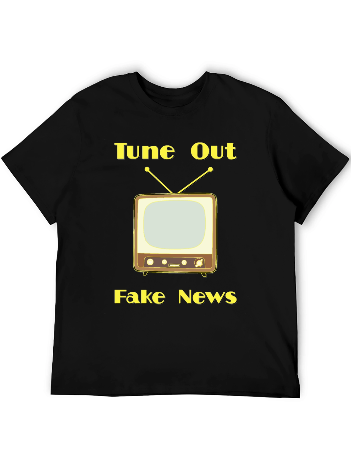Tune Out Fake News Graphic Tee - Black