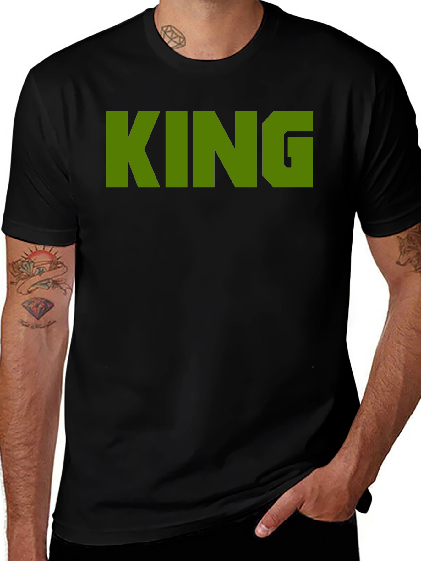 King Graphic Tee - Black Cotton T-Shirt