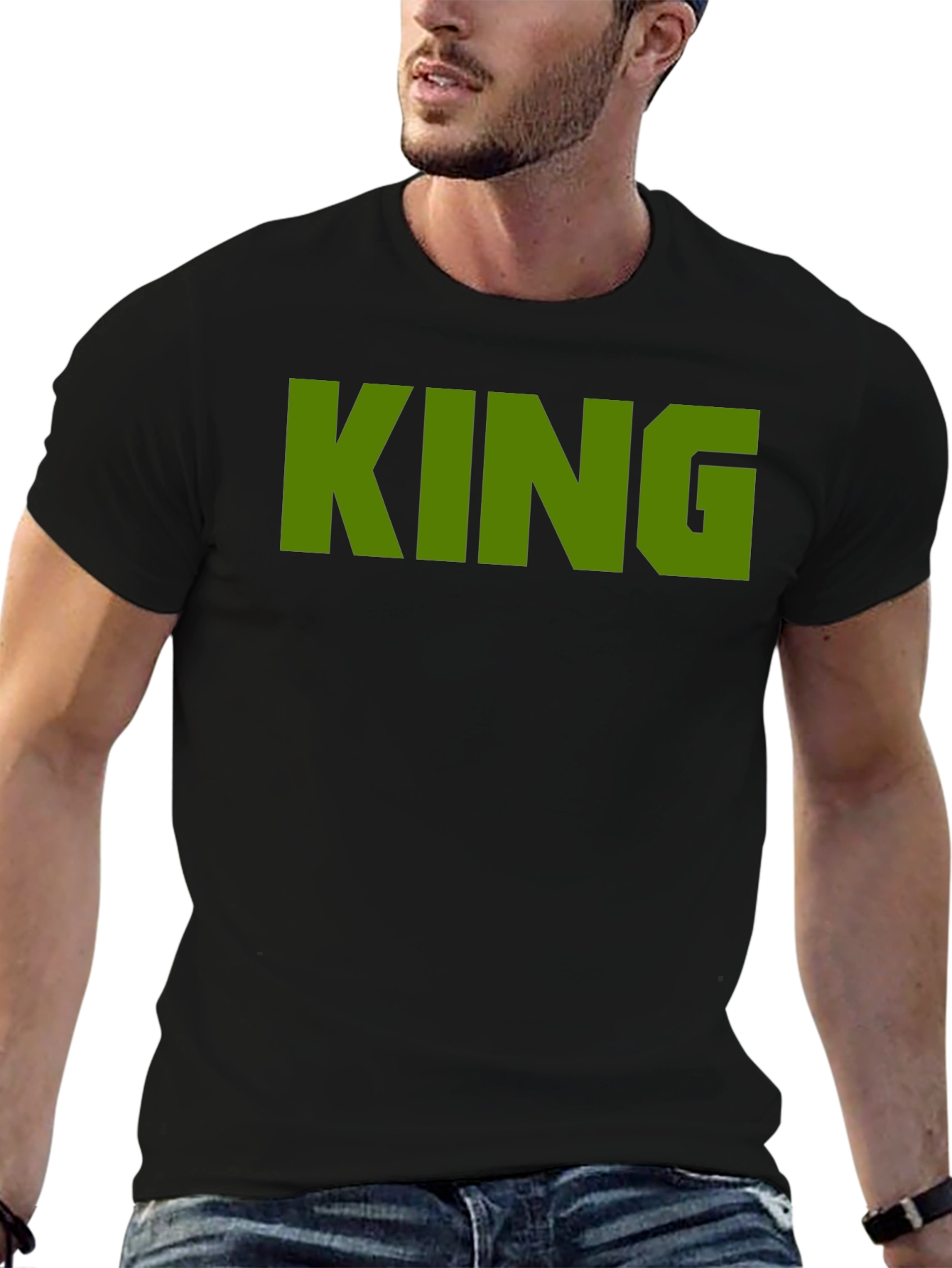 King Graphic Tee - Black Cotton T-Shirt