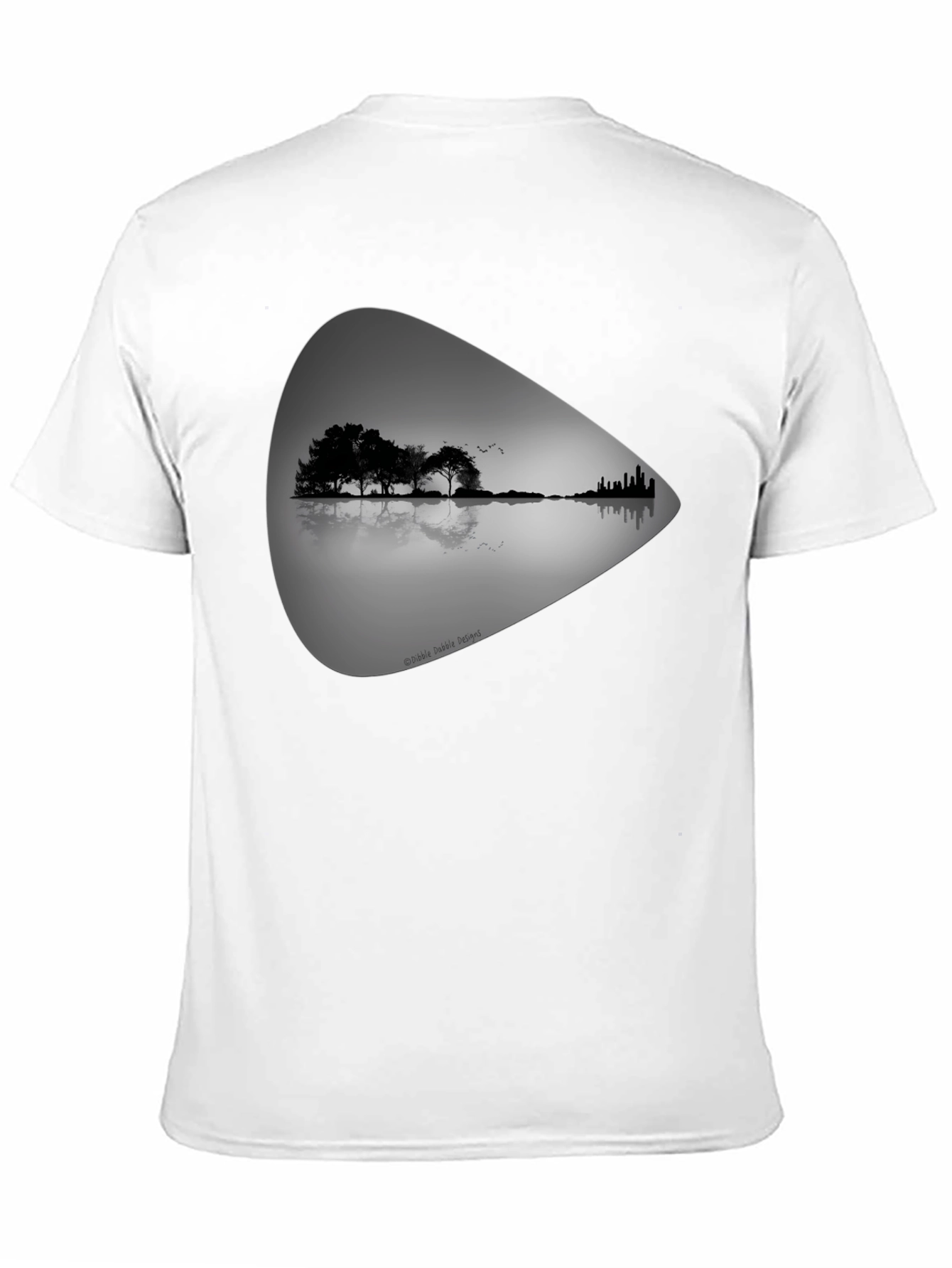 Guitar Landscape Graphic Tee - Black Cotton T-Shirt
