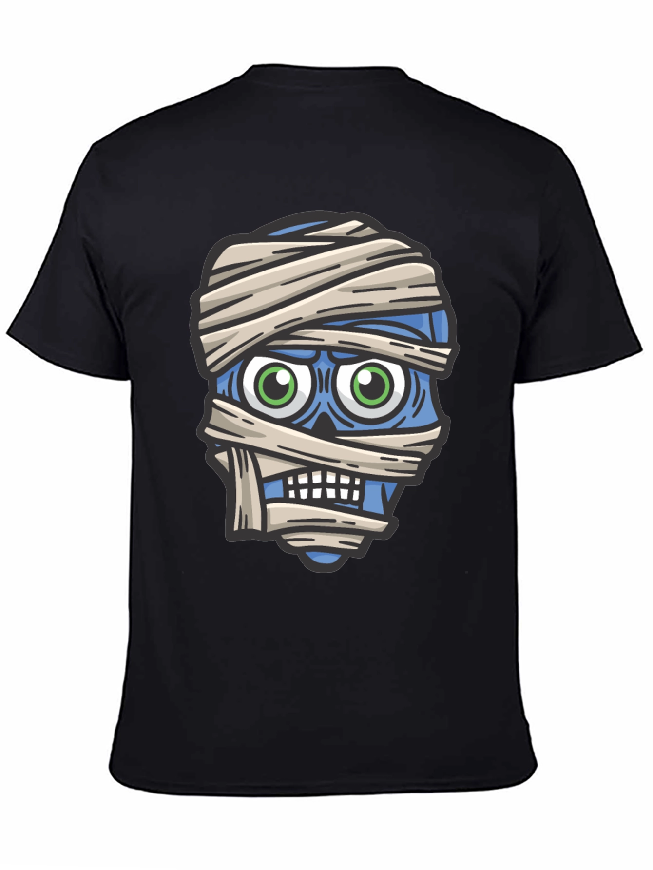 Mummy Head Graphic T-Shirt - Halloween Style