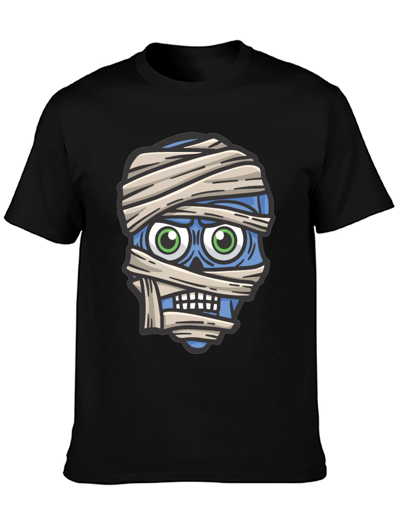 Mummy Head Graphic T-Shirt - Halloween Style