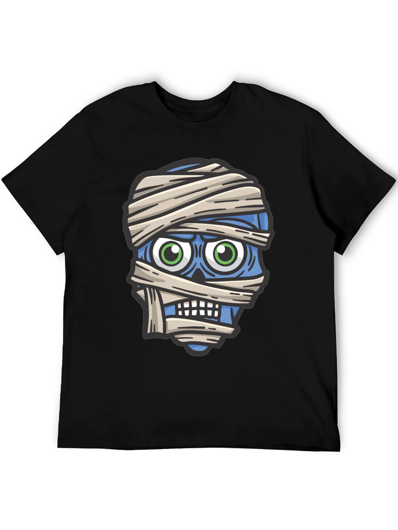 Mummy Head Graphic T-Shirt - Halloween Style
