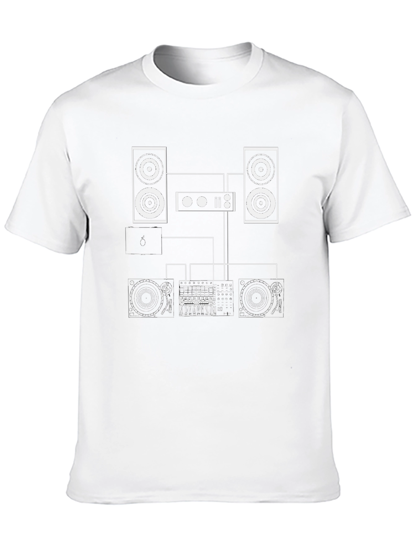 DJ Setup Graphic Tee - Black Turntable Music Shirt
