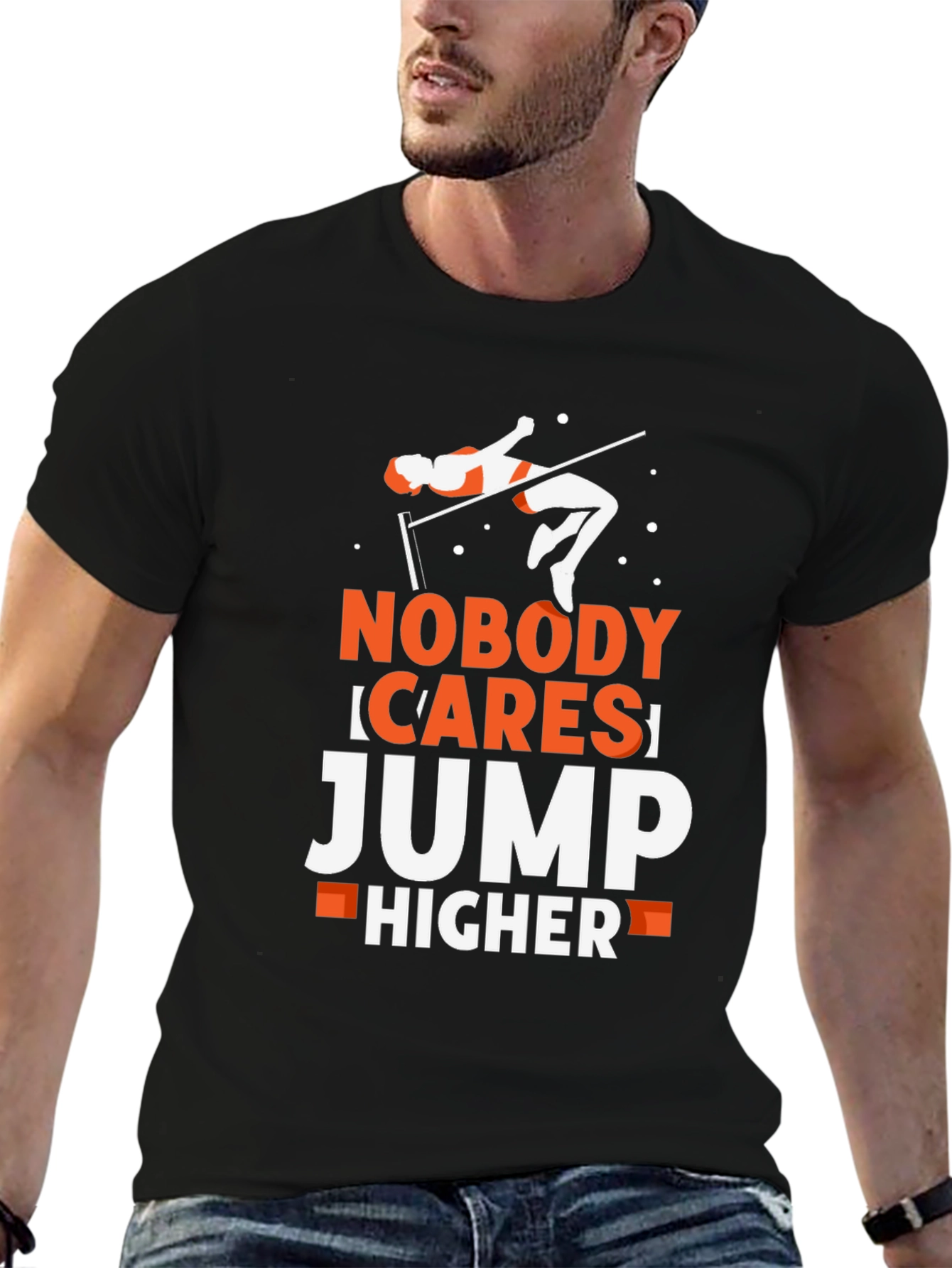 Motivational High Jump Graphic T-Shirt
