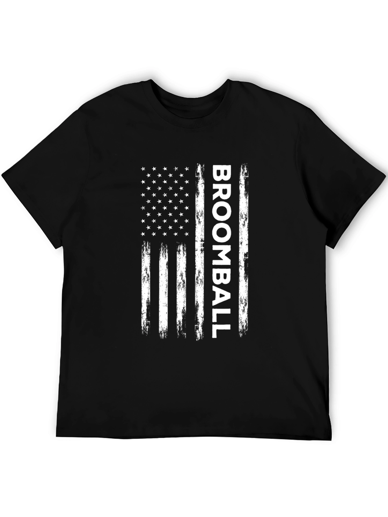 Broomball American Flag T-Shirt - Sporty Patriotic Tee