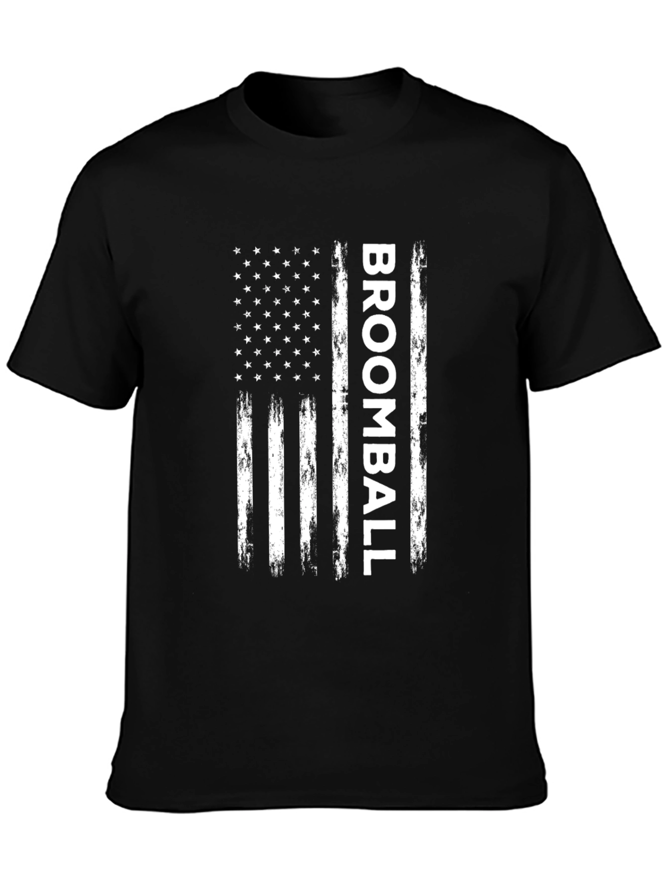 Broomball American Flag T-Shirt - Sporty Patriotic Tee