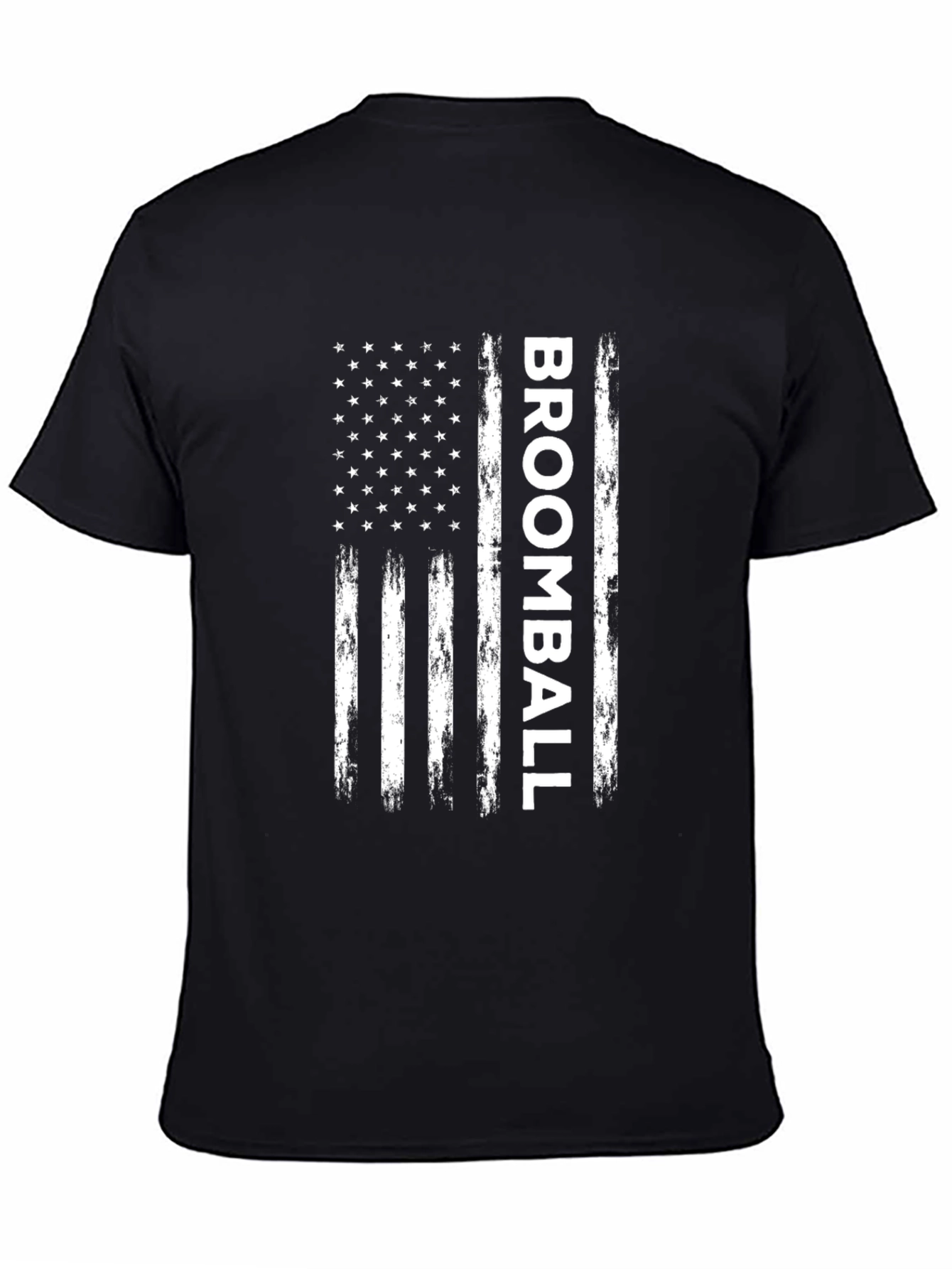 Broomball American Flag T-Shirt - Sporty Patriotic Tee