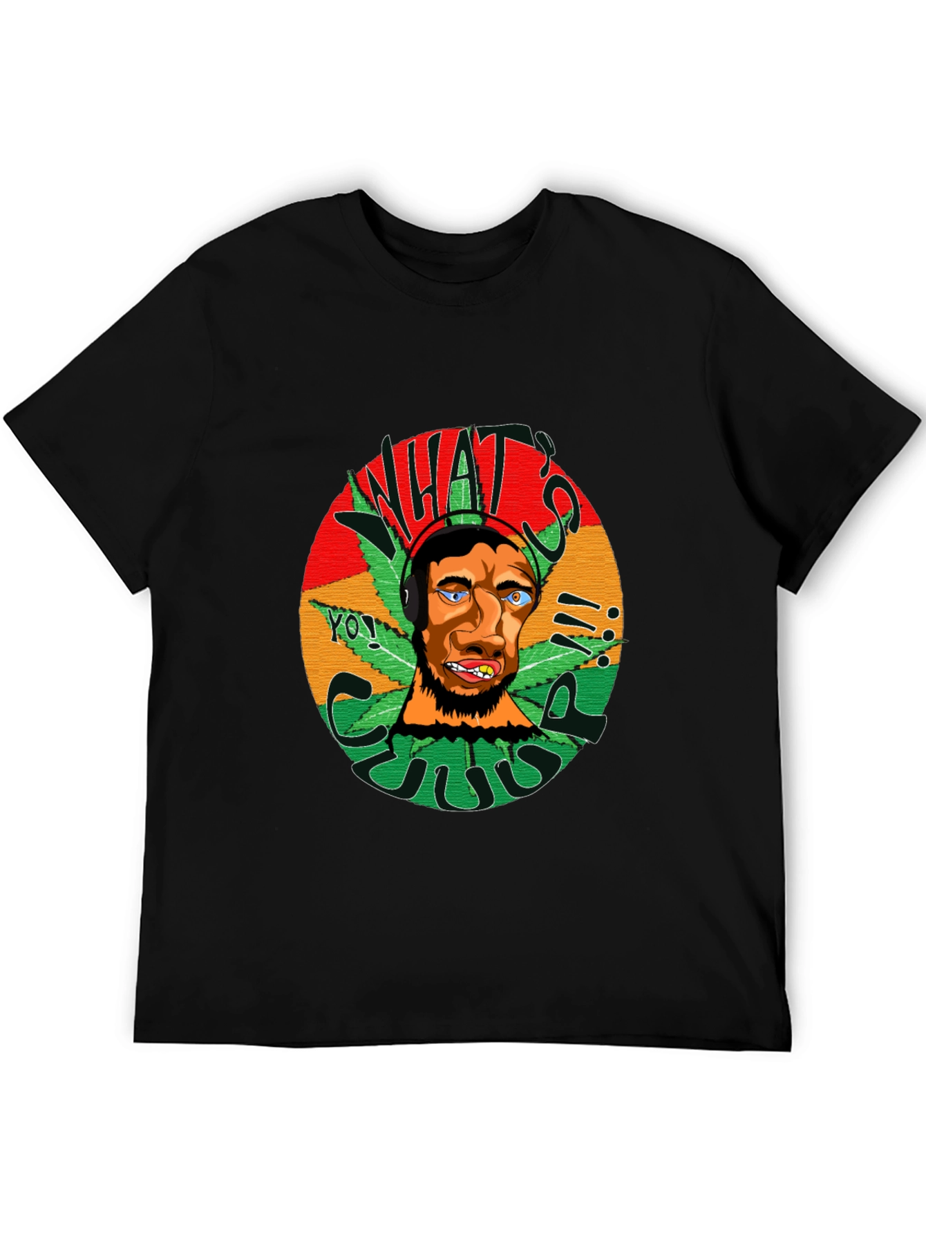 Rasta Man Graphic Black T-Shirt