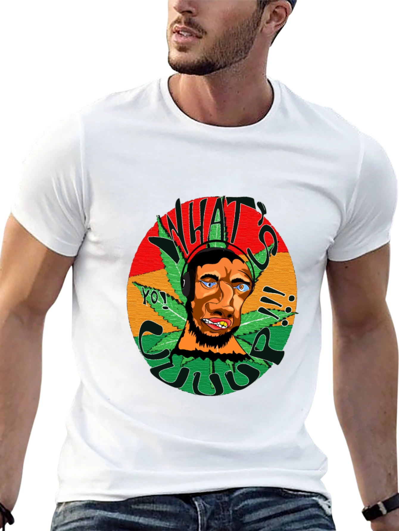 Rasta Man Graphic Black T-Shirt
