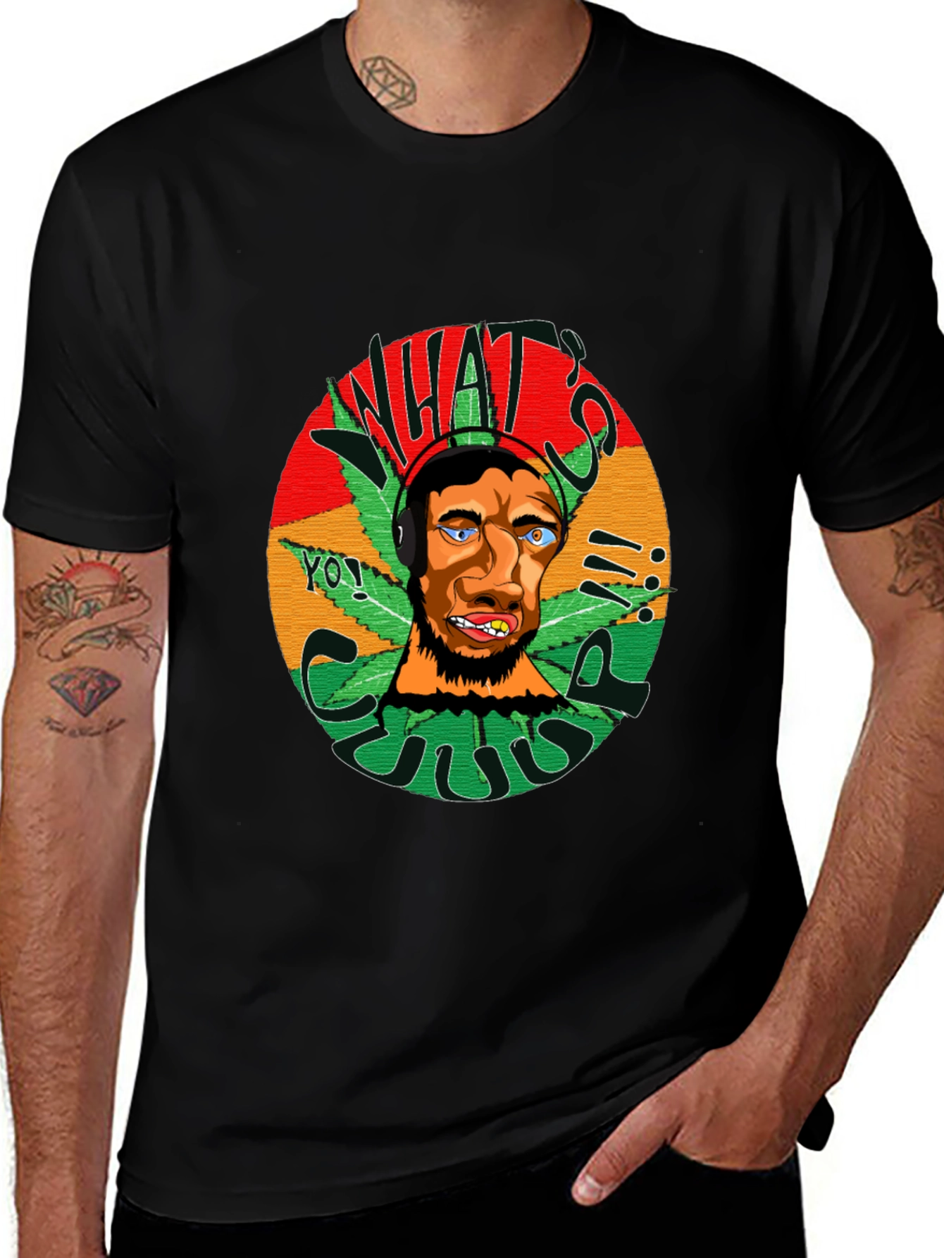 Rasta Man Graphic Black T-Shirt