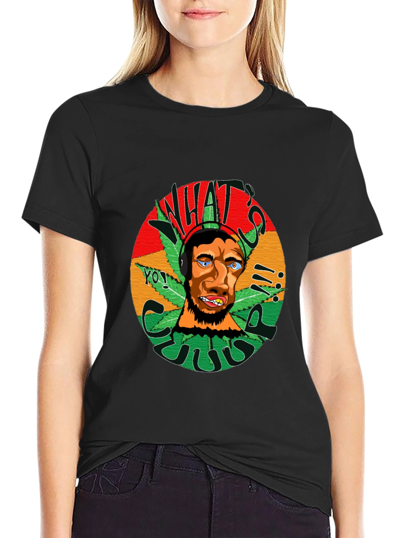 Rasta Man Graphic Black T-Shirt