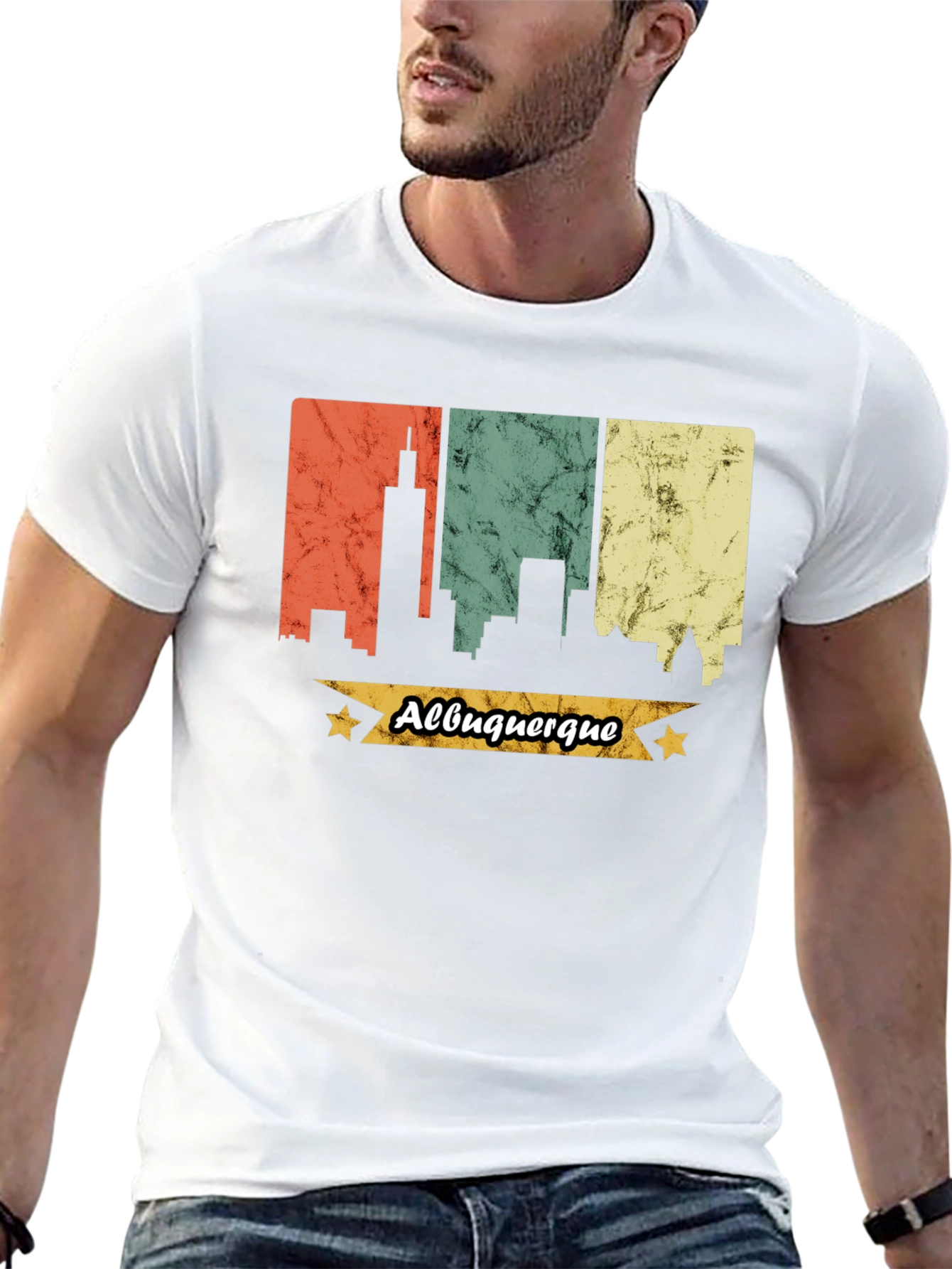 Albuquerque Skyline Graphic Tee - Retro Style