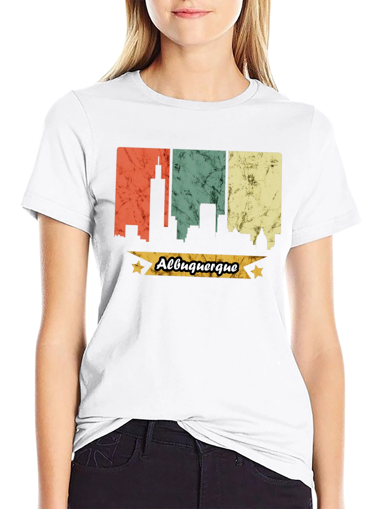 Albuquerque Skyline Graphic Tee - Retro Style
