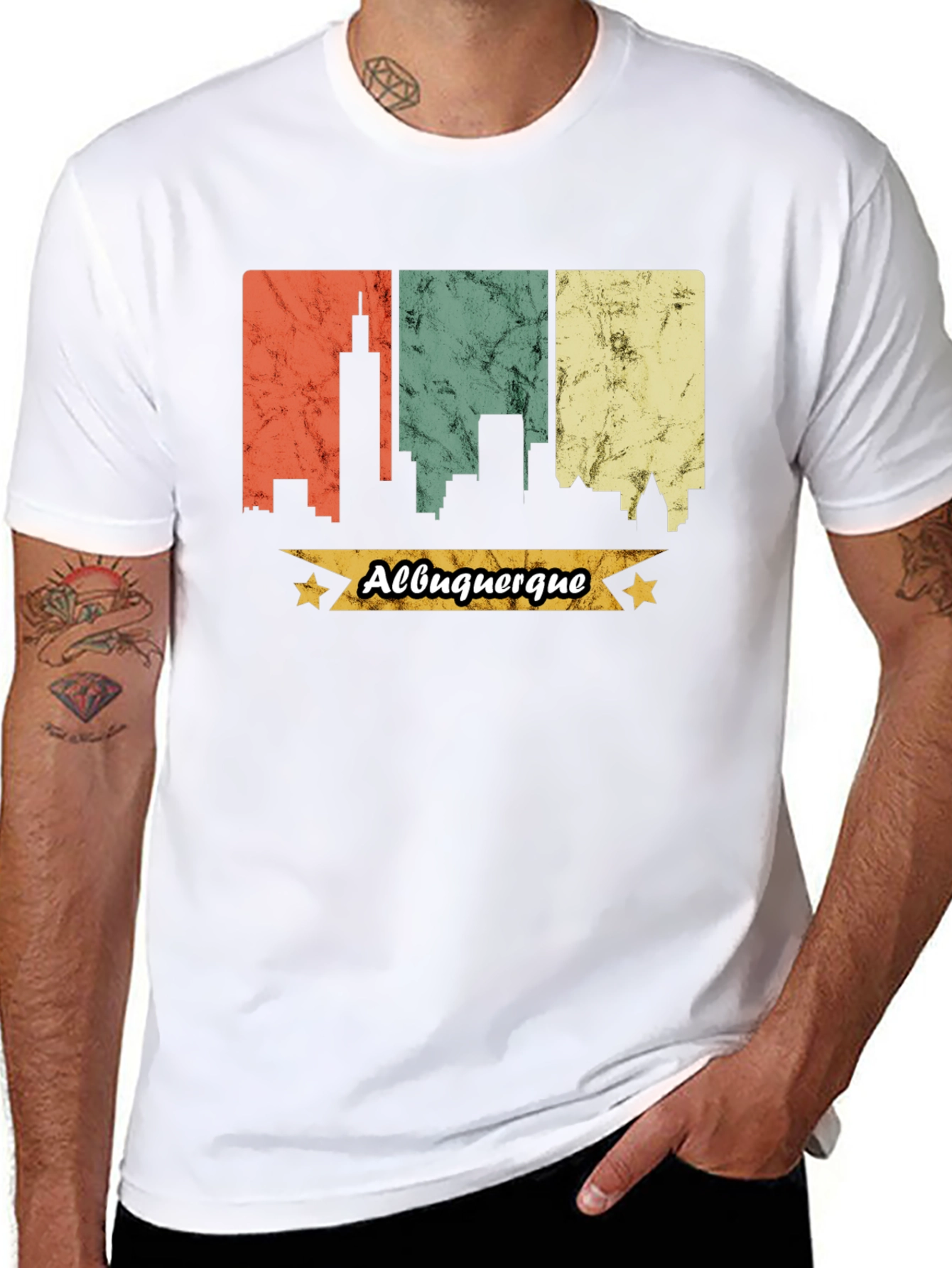 Albuquerque Skyline Graphic Tee - Retro Style