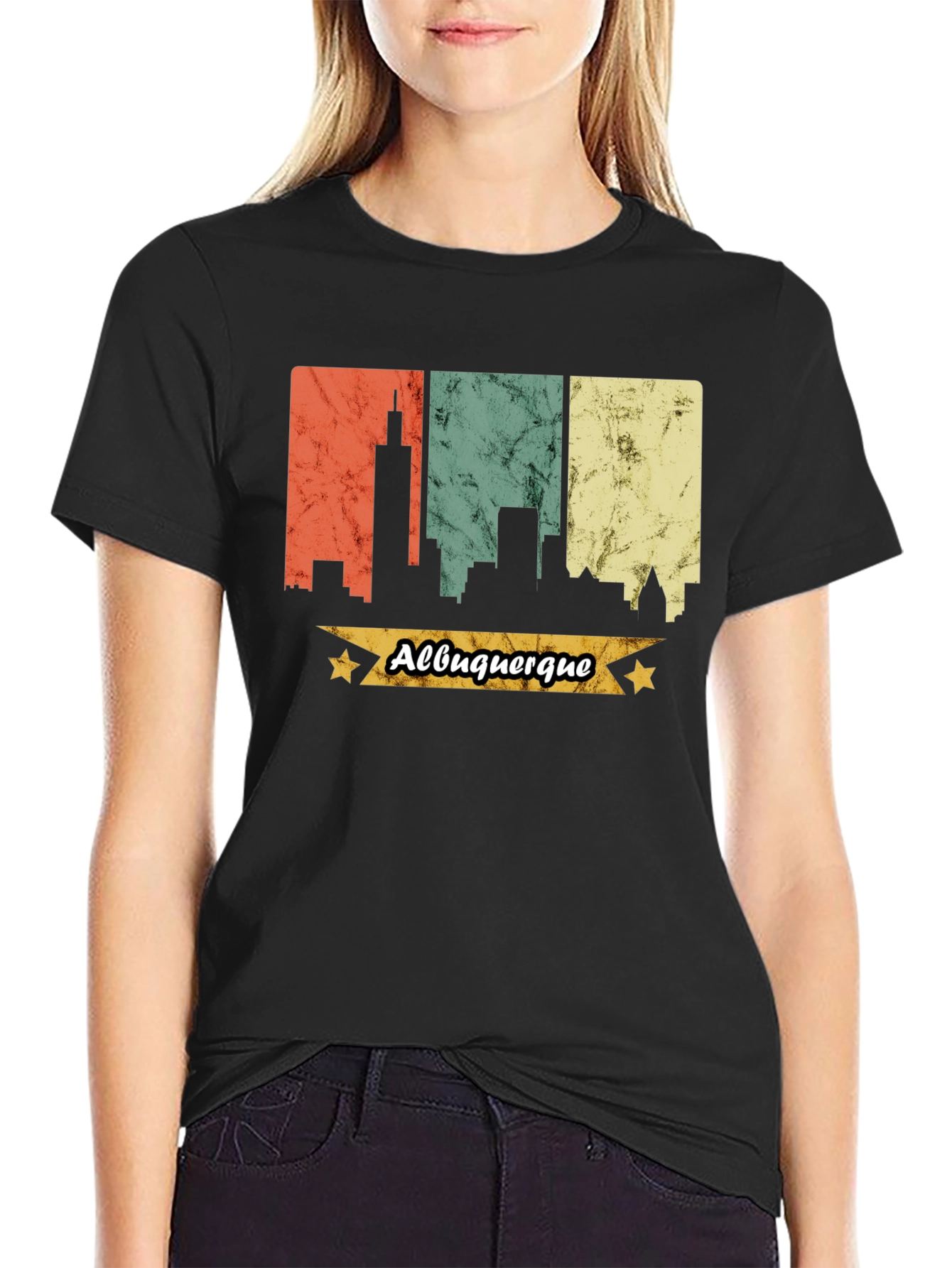 Albuquerque Skyline Graphic Tee - Retro Style