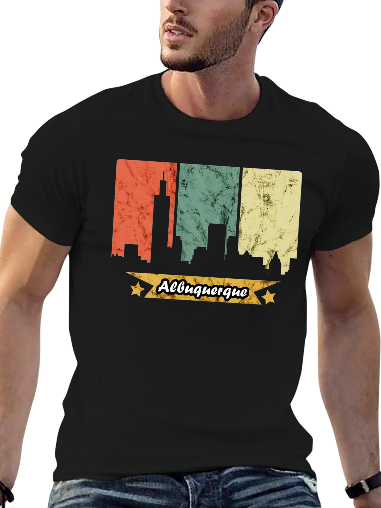 Albuquerque Skyline Graphic Tee - Retro Style