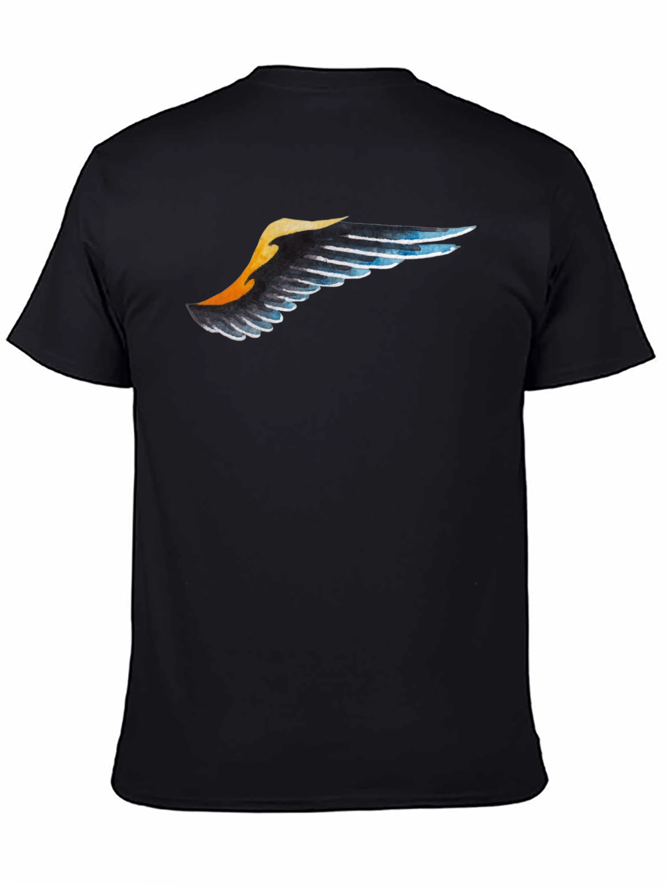 Wing Print Black T-Shirt - Casual Style