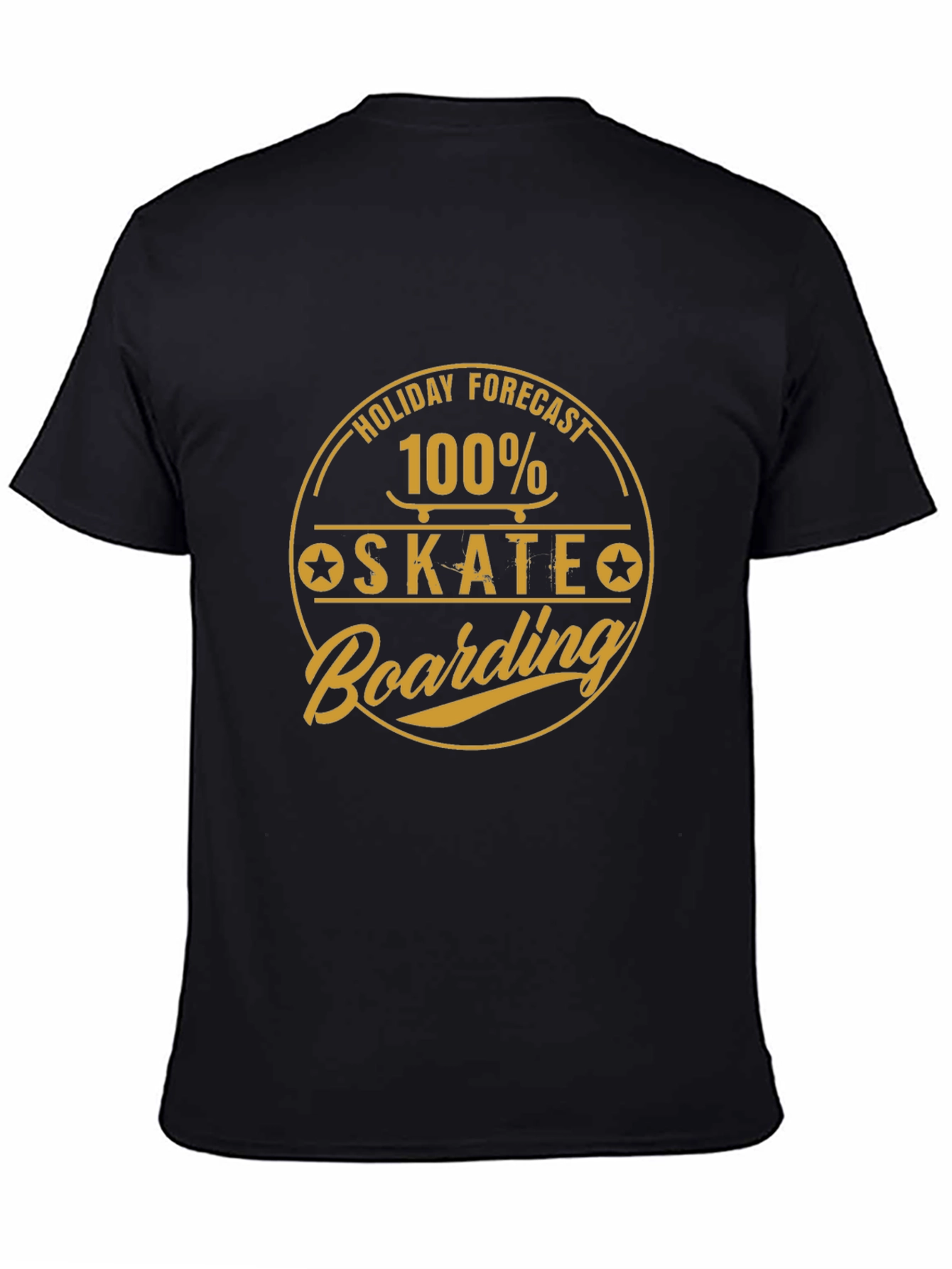 Skateboarding Holiday Forecast Black Tee