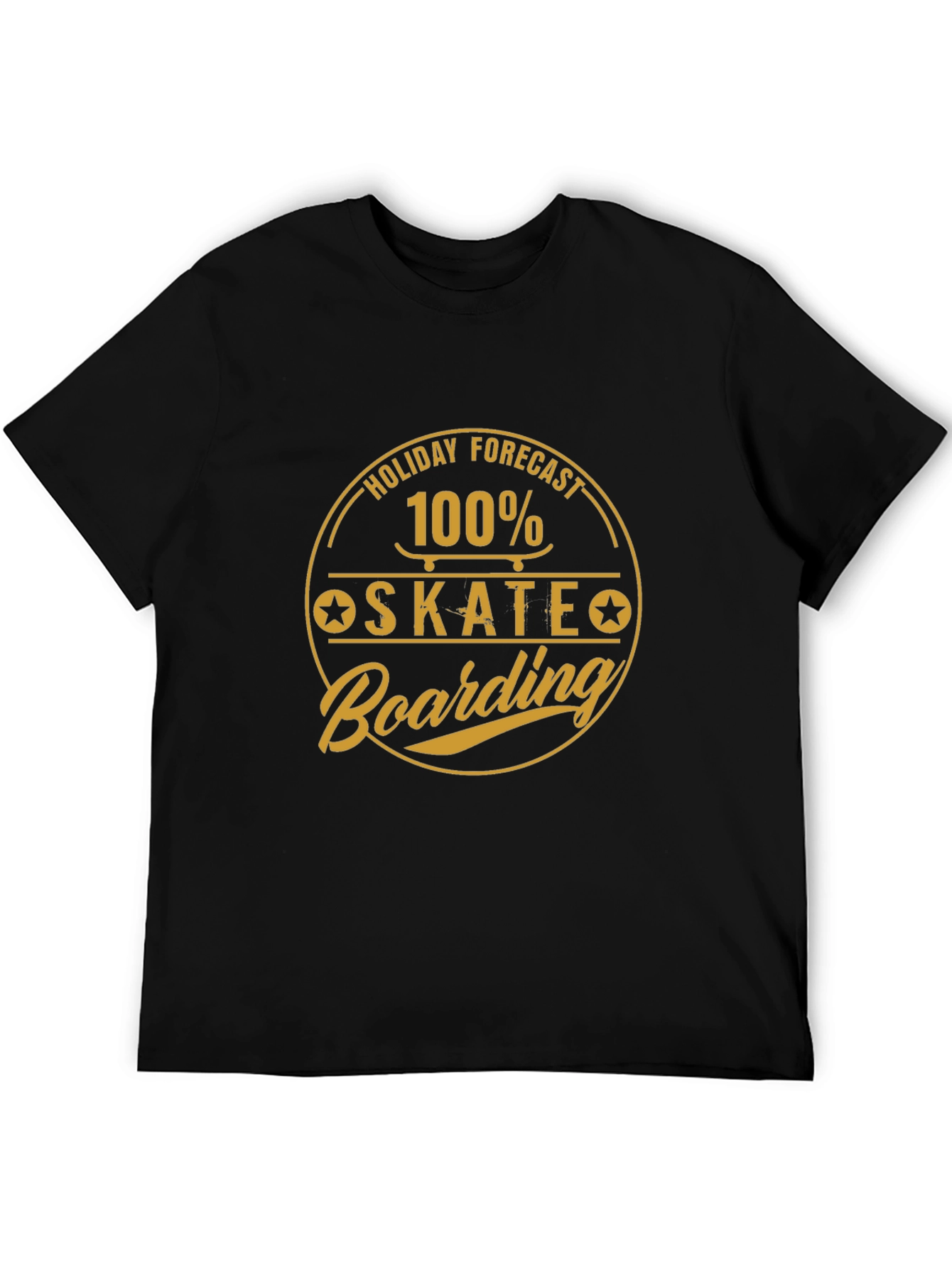 Skateboarding Holiday Forecast Black Tee