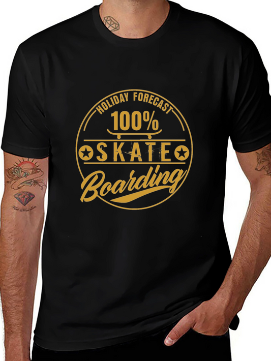 Skateboarding Holiday Forecast Black Tee