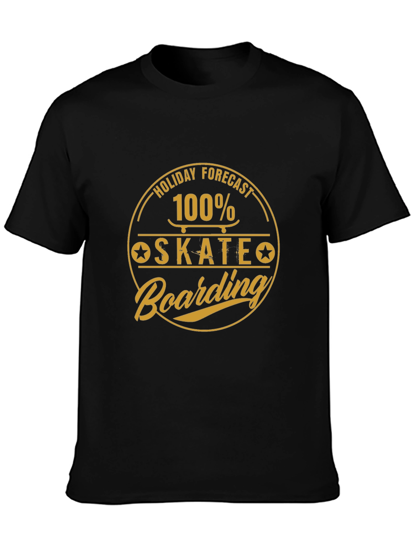 Skateboarding Holiday Forecast Black Tee