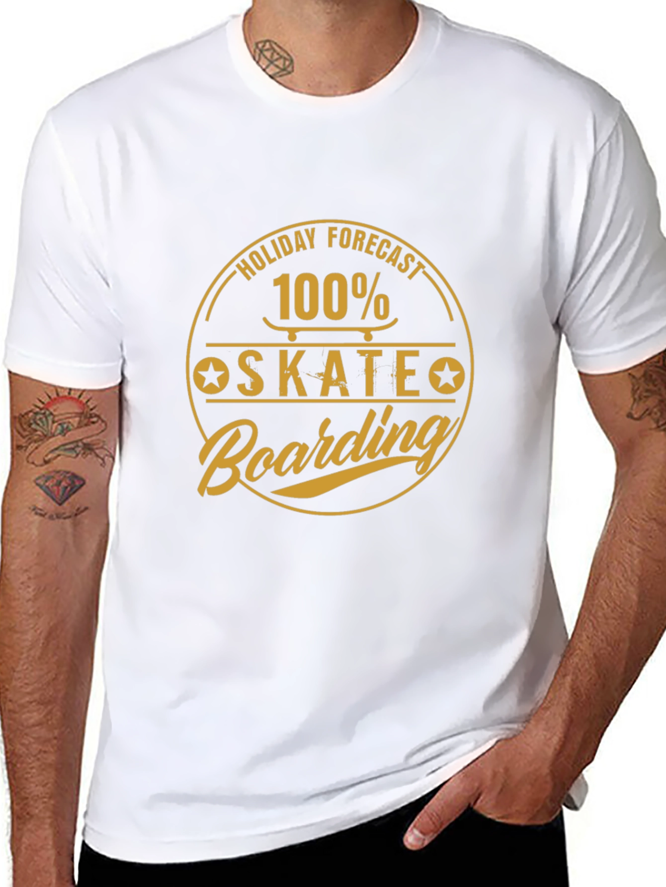 Skateboarding Holiday Forecast Black Tee