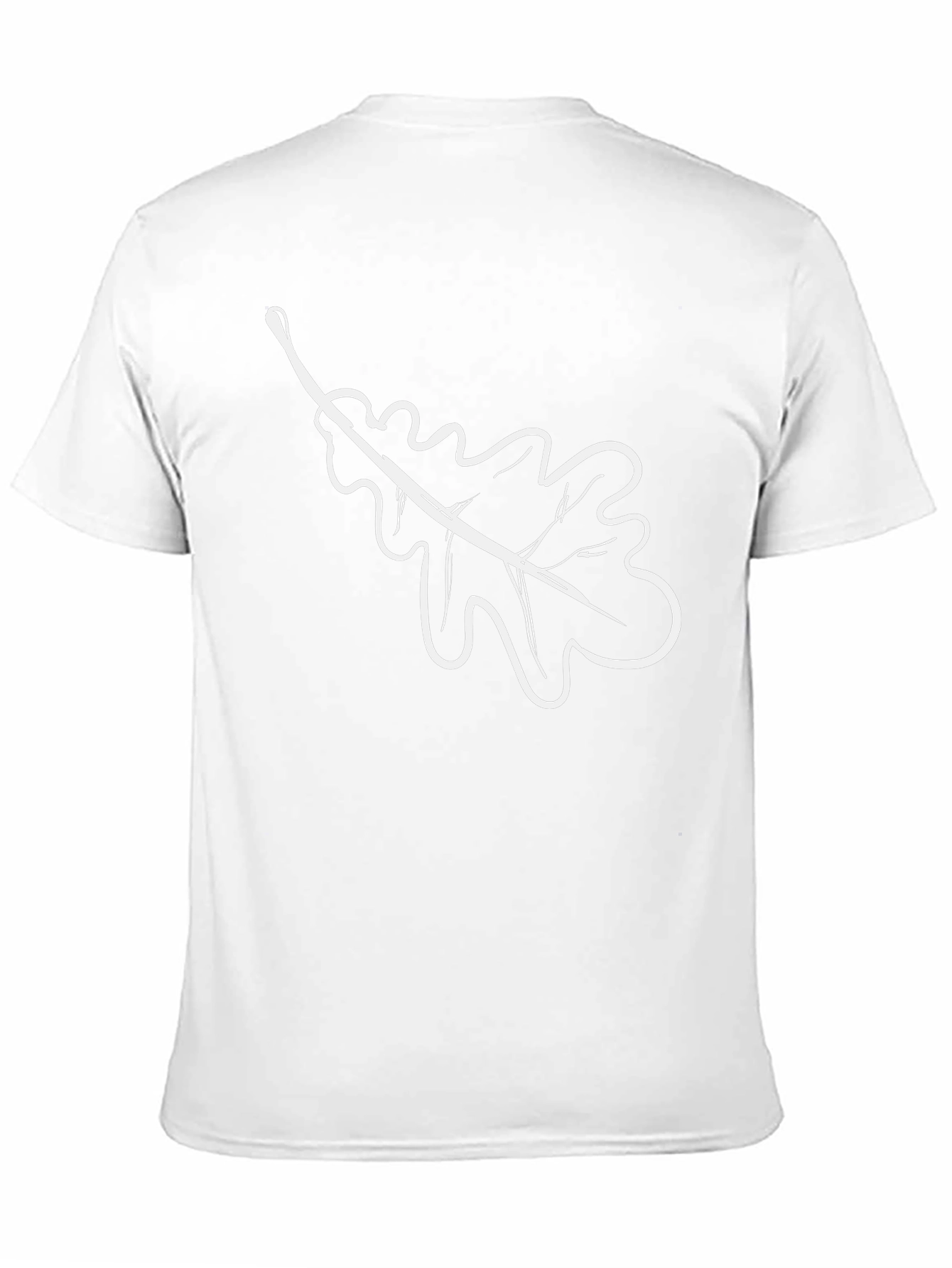 Black T-Shirt with White Oak Leaf Design