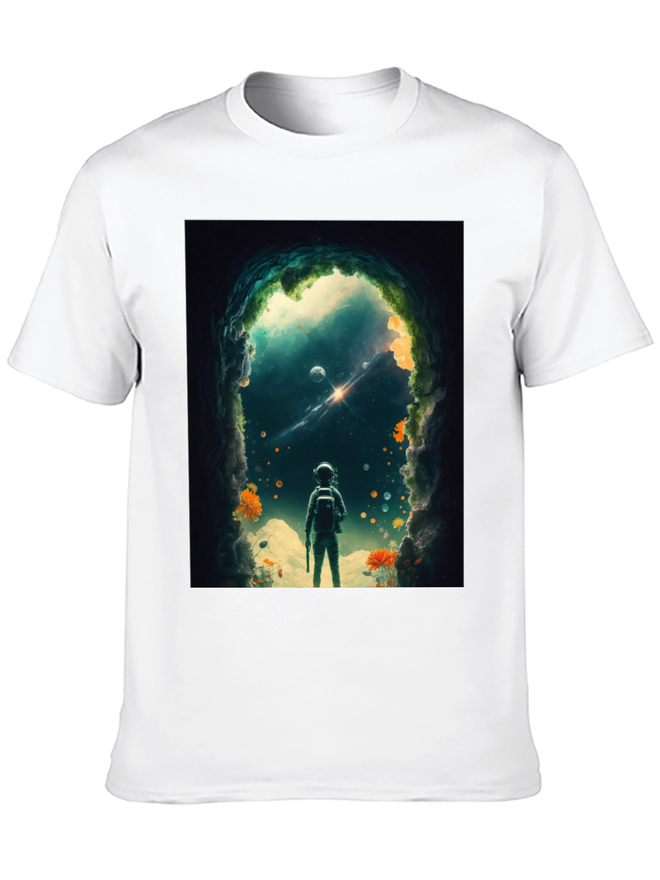 Astronaut in Space Portal Graphic T-Shirt