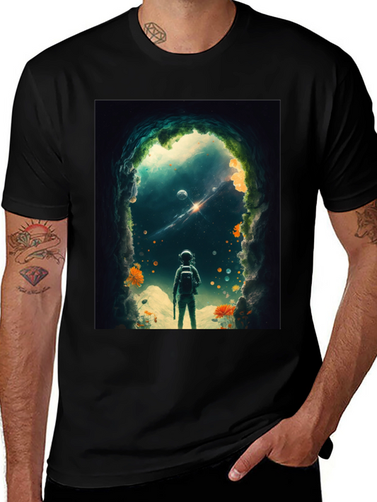 Astronaut in Space Portal Graphic T-Shirt