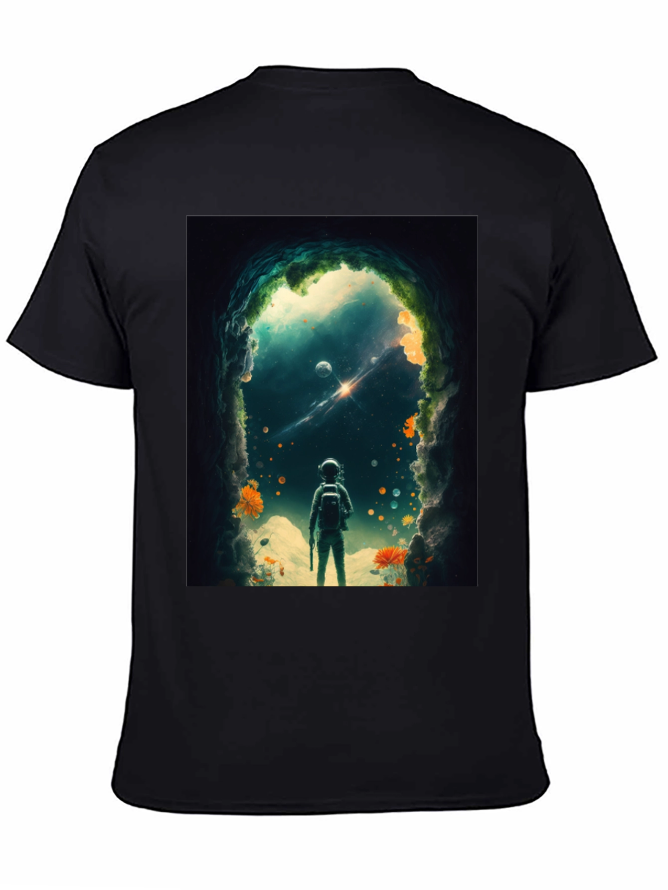 Astronaut in Space Portal Graphic T-Shirt