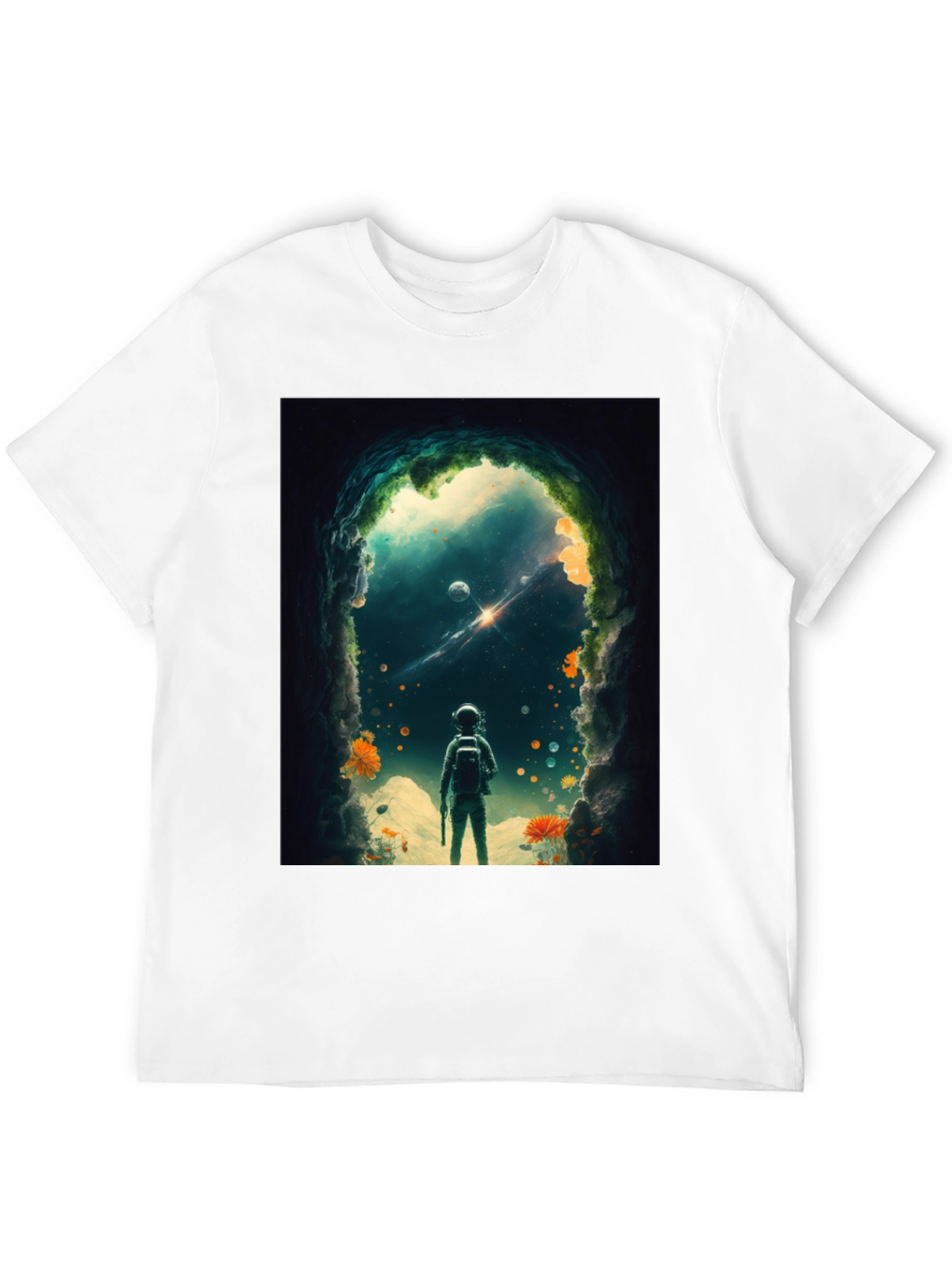 Astronaut in Space Portal Graphic T-Shirt