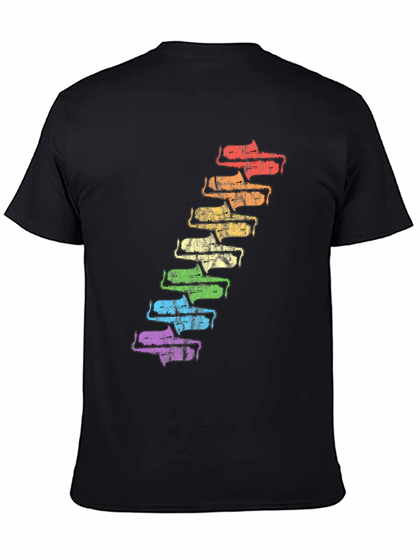 Retro Rainbow Saxophone T-Shirt - Unique Music Lover Tee