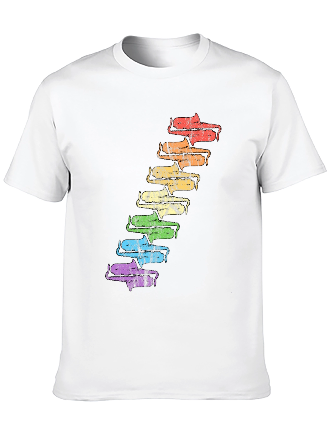 Retro Rainbow Saxophone T-Shirt - Unique Music Lover Tee